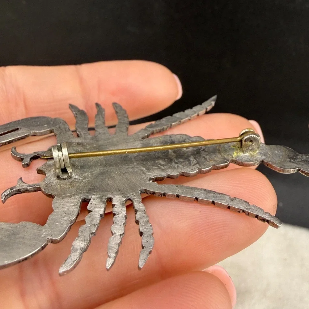 Vintage Scorpion Brooch Silver Tone Ocean Sea Life Large